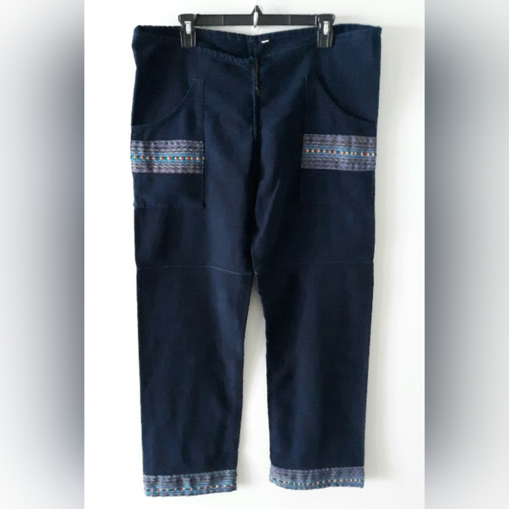 Embroidered Denim Pants